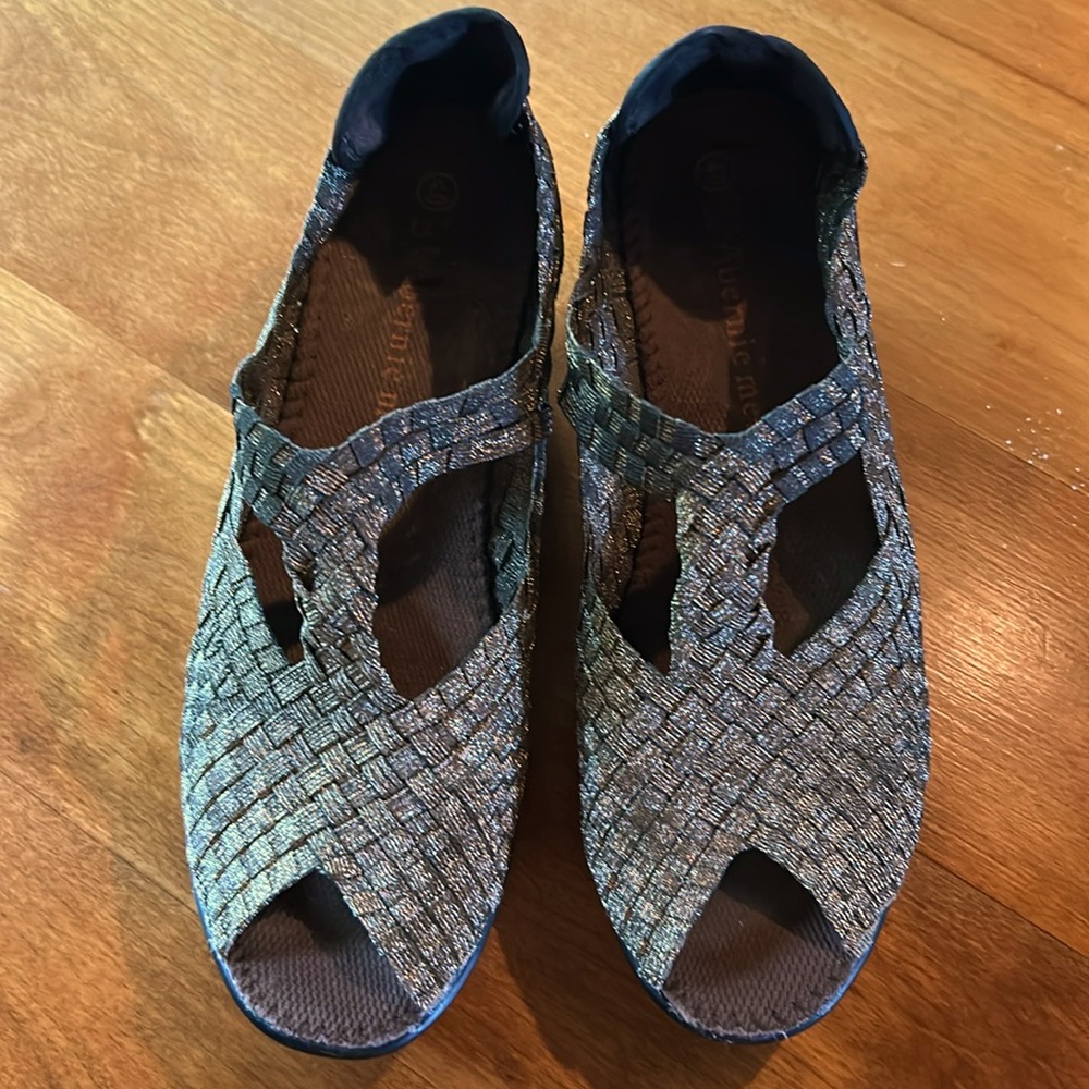 Bernie Mev Metallic Open Toe shoe